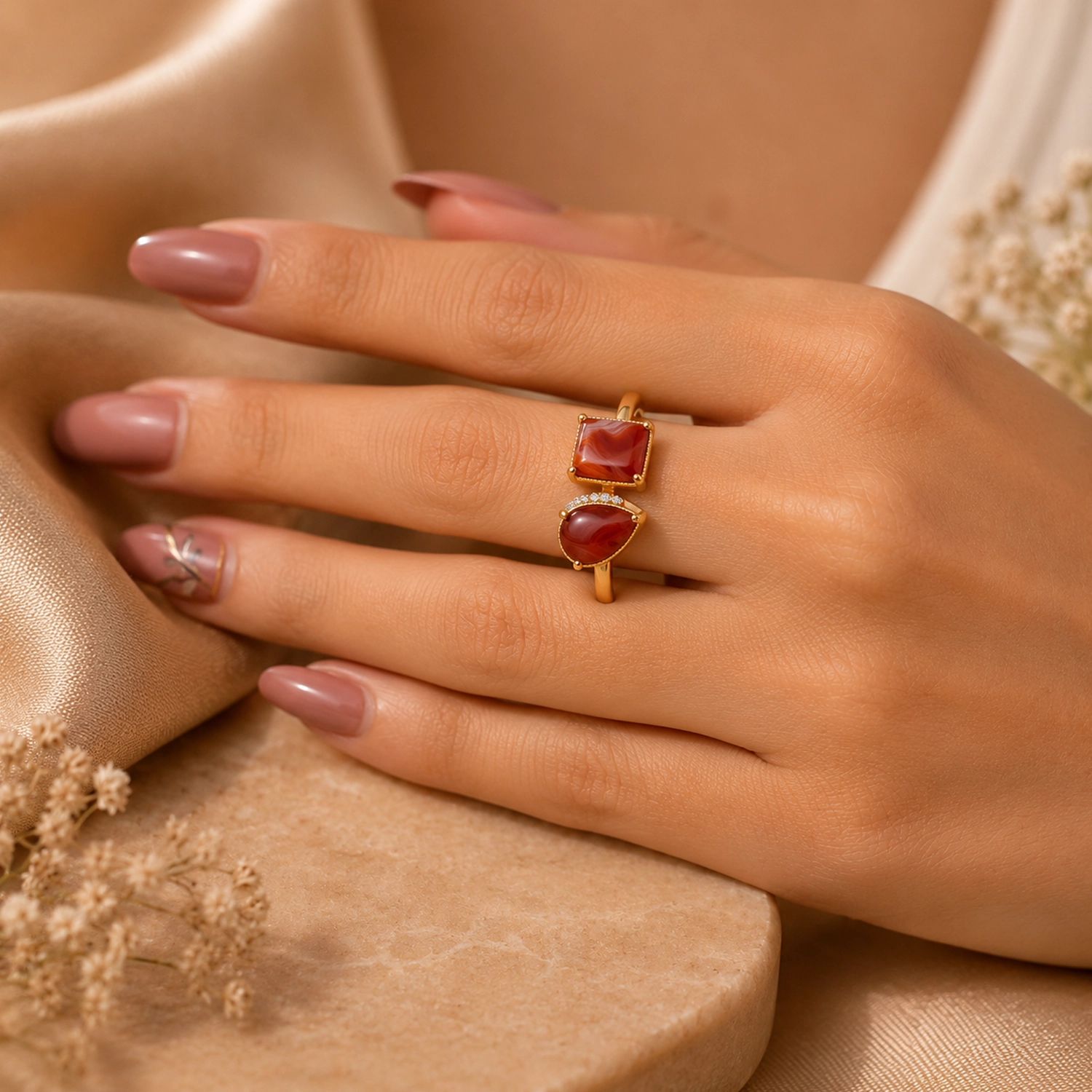 Crimson Harmony Ring