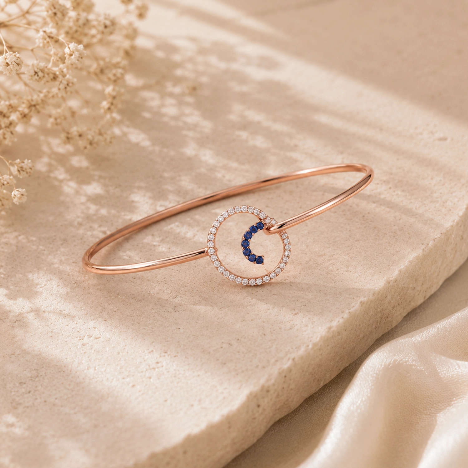 Luna Sapphire Diamond Bangle