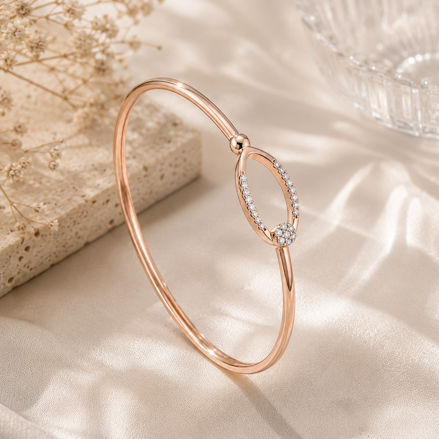 Eterna Diamond Oval Bangle