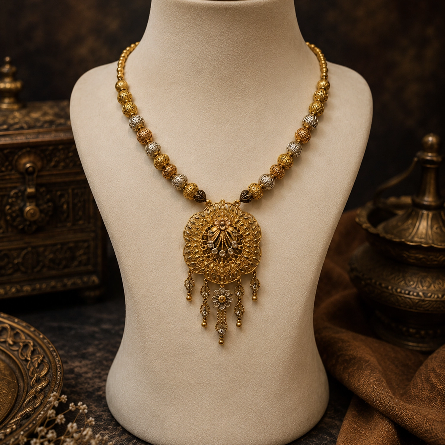 Antique Filigree Pendant Necklace