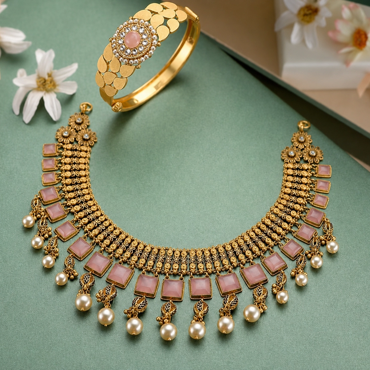 Rose Pearl Heritage Necklace