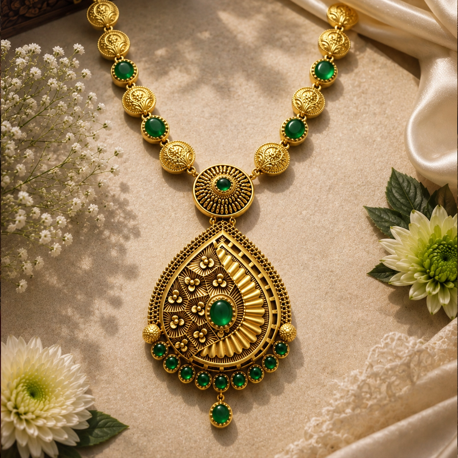 Emerald Heritage Pendant Necklace